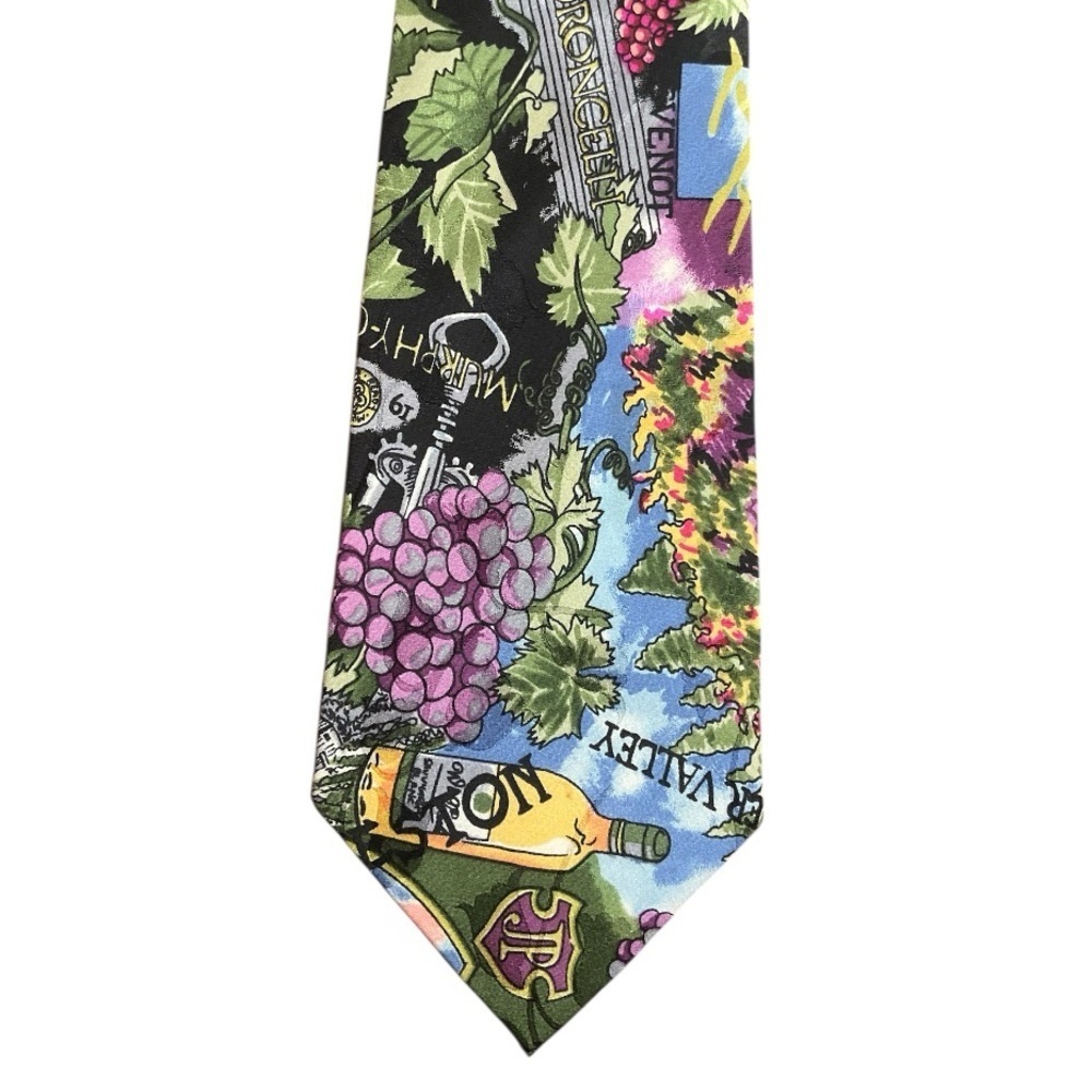 Nicole Miller Vintage Wine Vineyard Silk Tie